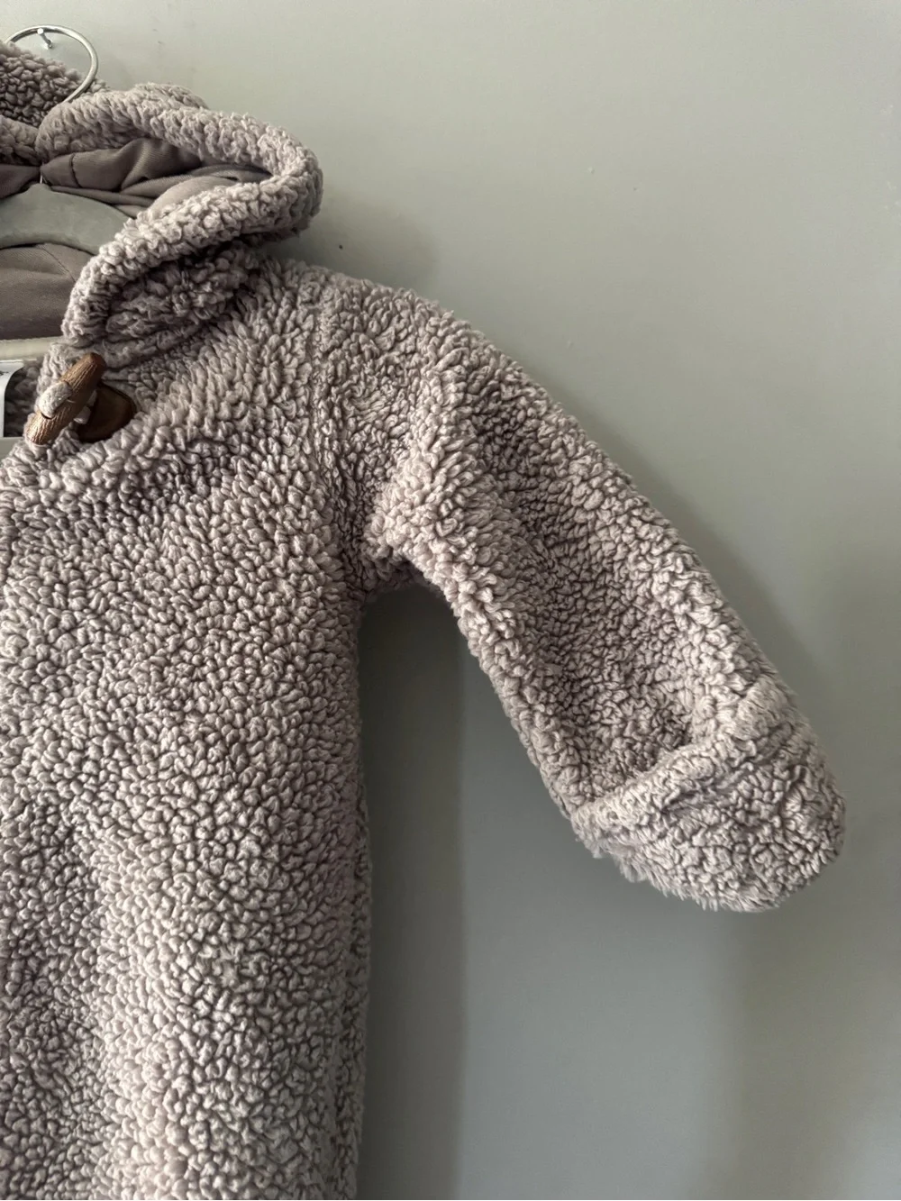 Carter's | Plush Sherpa Footed One-Piece in Taupe | 9M